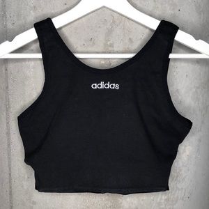 Adidas black ribbed side cut out sport bra